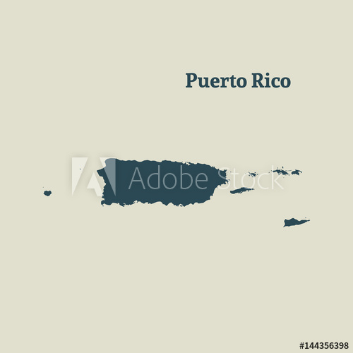 500x500 Outline Map Of Puerto Rico. Vector Illustration.