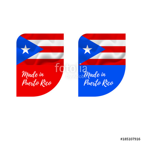 500x500 Stickers Made In Puerto Rico. Vector Illustration. Stock Image