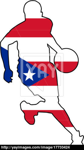 288x512 Basketball Colours Of Puerto Rico Vector