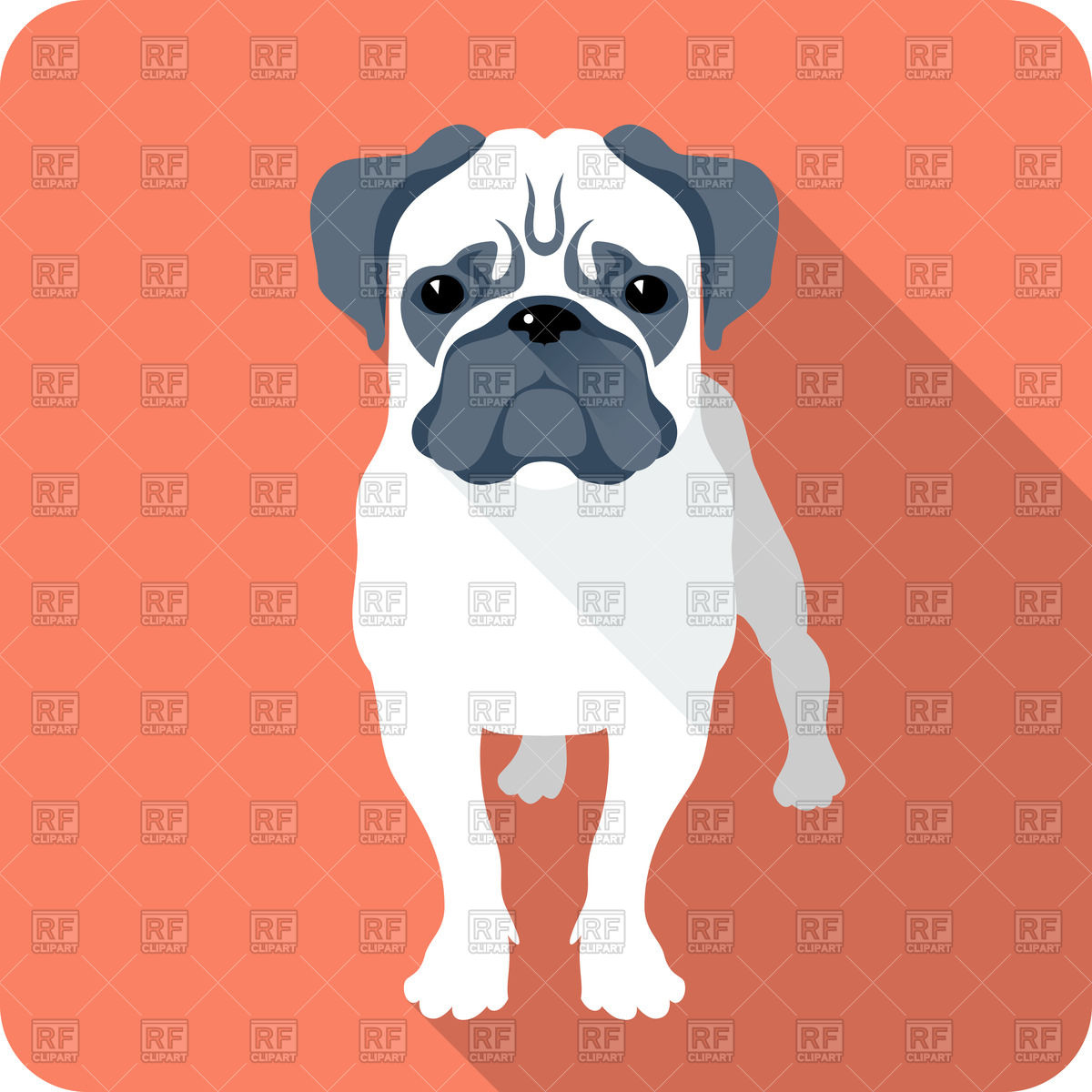 1200x1200 Pug In Flat Design Vector Image Vector Artwork Of Plants And