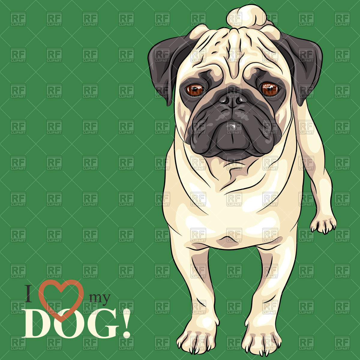 1200x1200 Sad Pug Vector Image Vector Artwork Of Plants And Animals
