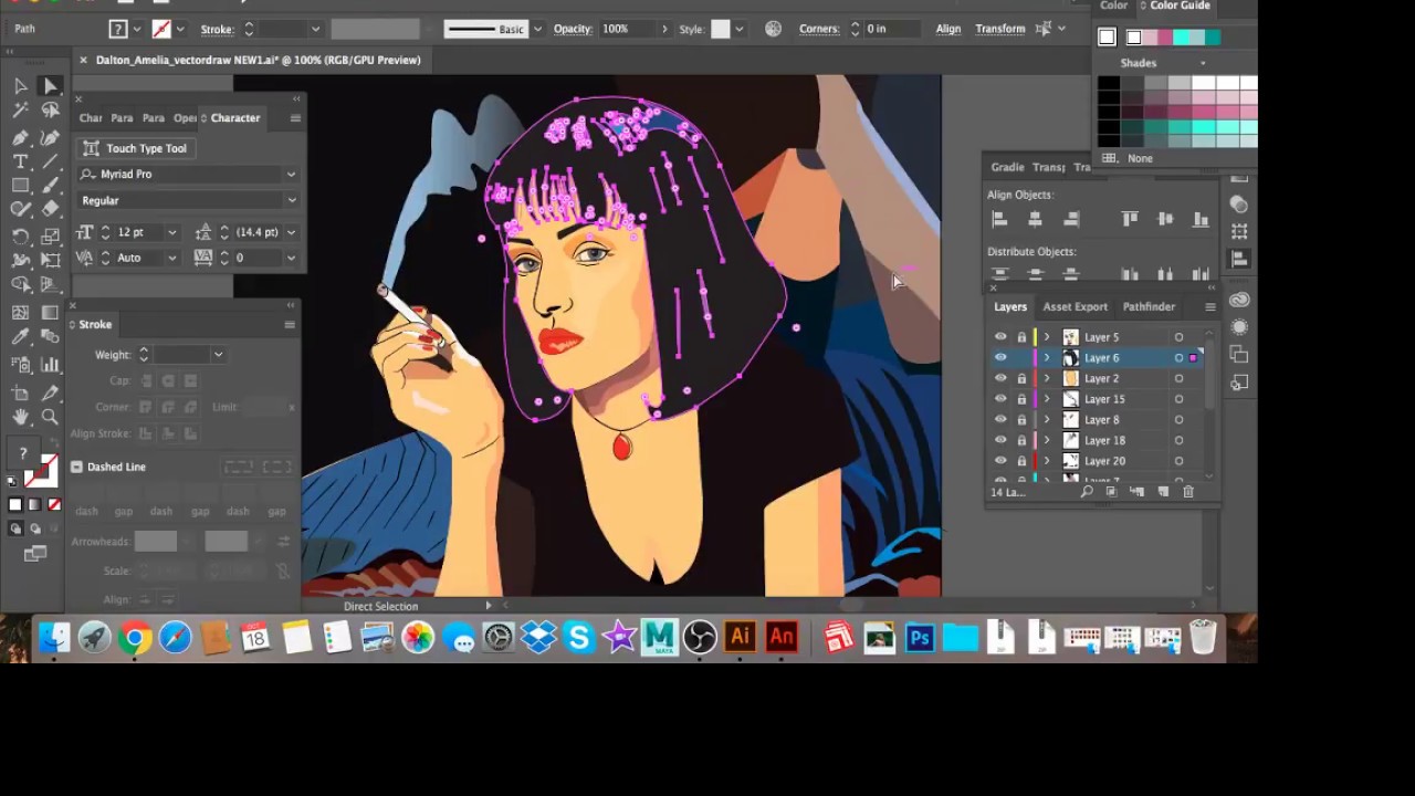 1280x720 Pulp Fiction Hair Animation (Vector Artist Amelia Dalton