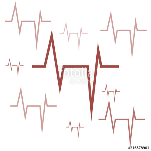 500x500 Art Design Health Medical Heartbeat Pulse. Vector Illustration