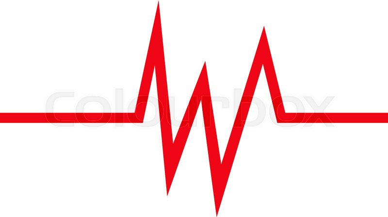 800x449 Pulse Signal Flat Icon. Vector Red Symbol. Pictogram Is Isolated
