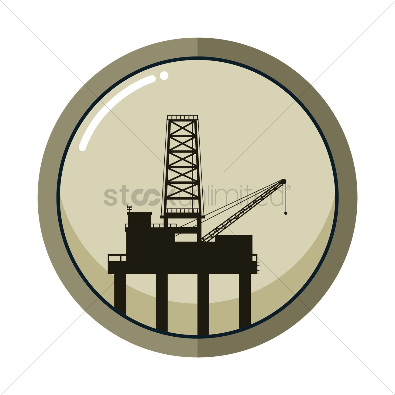 1300x1300 Oil Pump Jack Vector Image