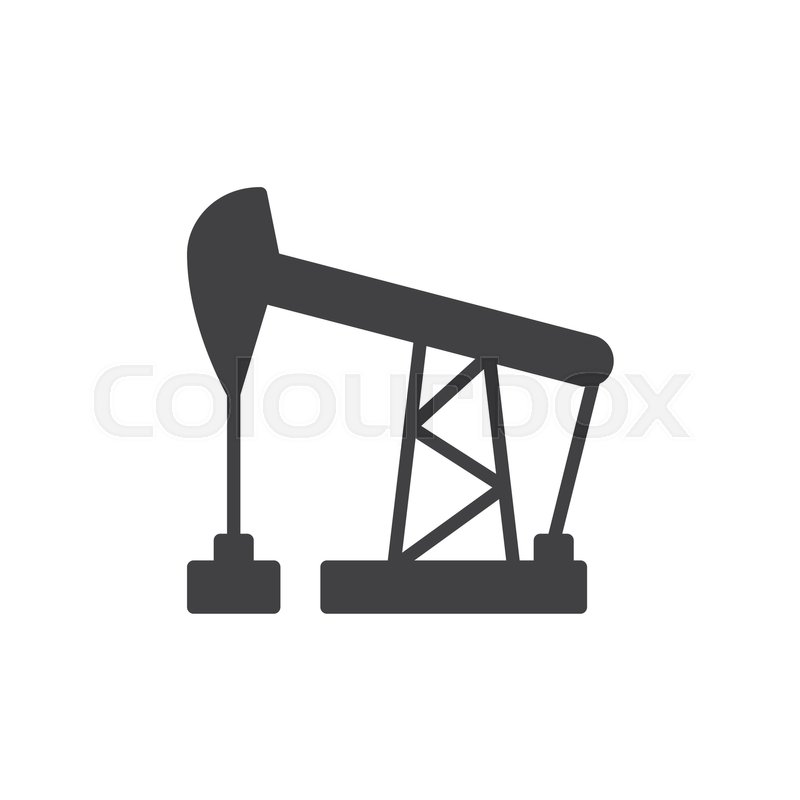 800x800 Oil Pump Jack Icon Vector, Filled Flat Sign, Solid Pictogram