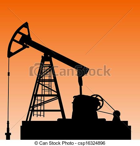450x470 Oil Pump Jack. Oil Industry Equipment. Vector Illustration.
