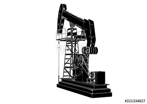 500x354 Silhouette Oil Pumpjack Vector Stock Image And Royalty Free