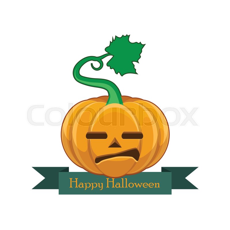800x800 Pumpkin With Happy Halloween Banner