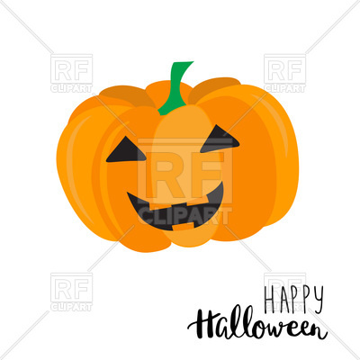 400x400 Happy Halloween Sard With Cute Smiling Pumpkin Vector Image