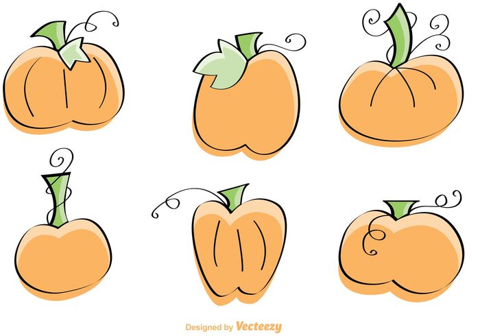 700x490 Hand Drawn Pumpkin Vector Illustrations