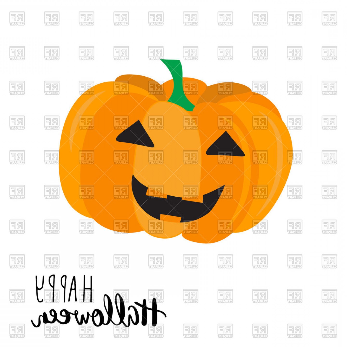 1440x1440 Happy Halloween Ard With Cute Smiling Pumpkin Vector Clipart
