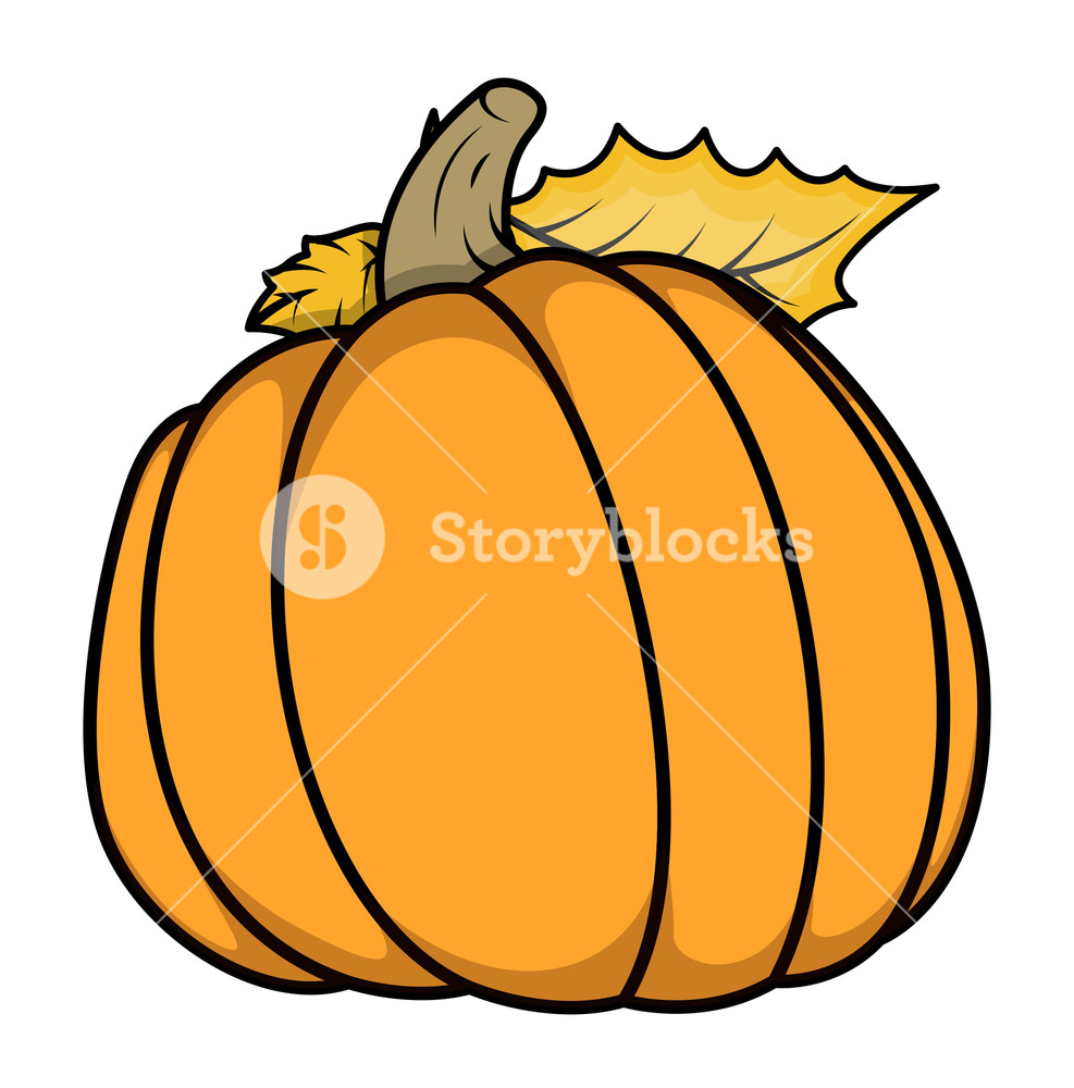 987x1000 Pumpkin Vector Cartoon Illustration Royalty Free Stock Image