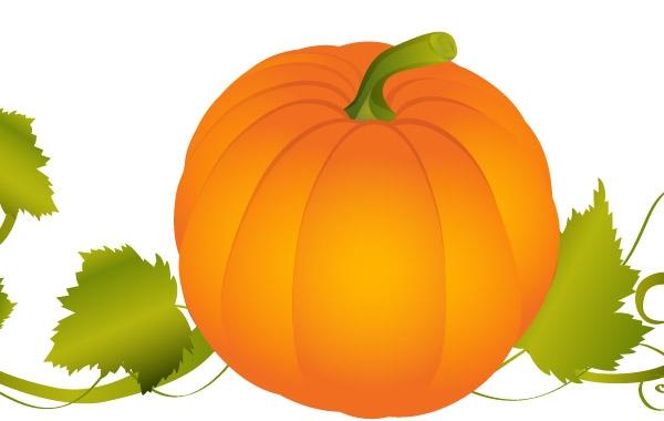 600x380 Pumpkin With Vines Vector
