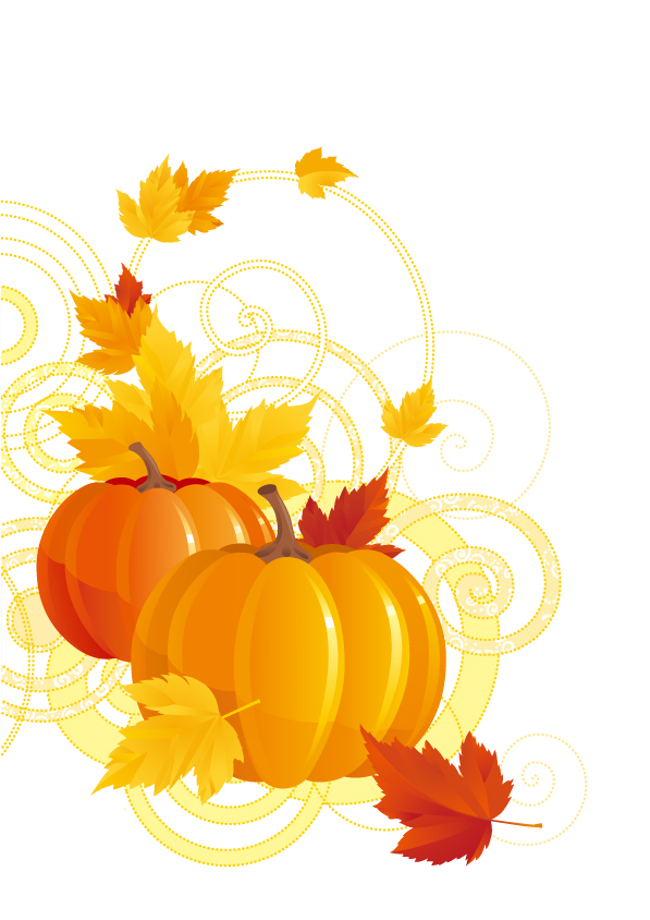 597x844 Pumpkin Maple Leaf Vector Free Vector 4vector