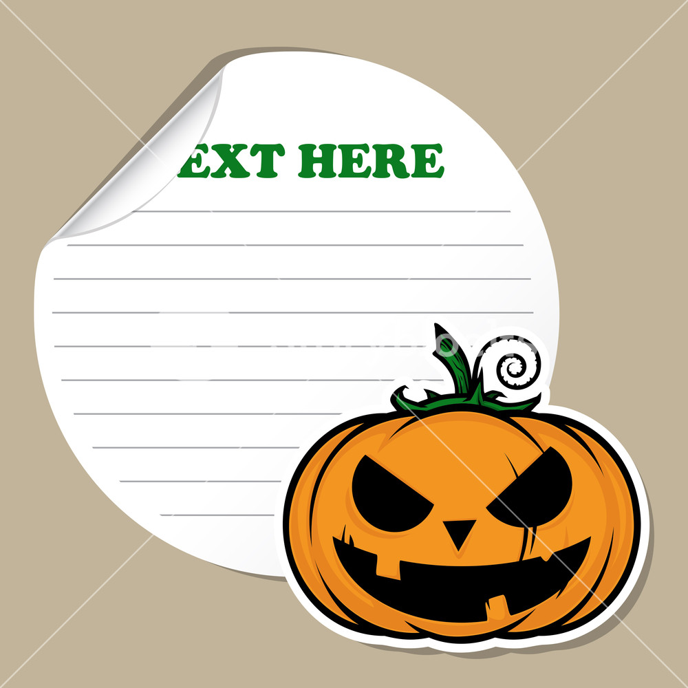 1000x1000 Stickers With Cartoon Halloween Pumpkin. Vector. Royalty Free