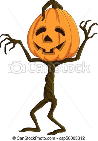 328x470 Vector Illustration Of Cartoon Halloween Pumpkin.