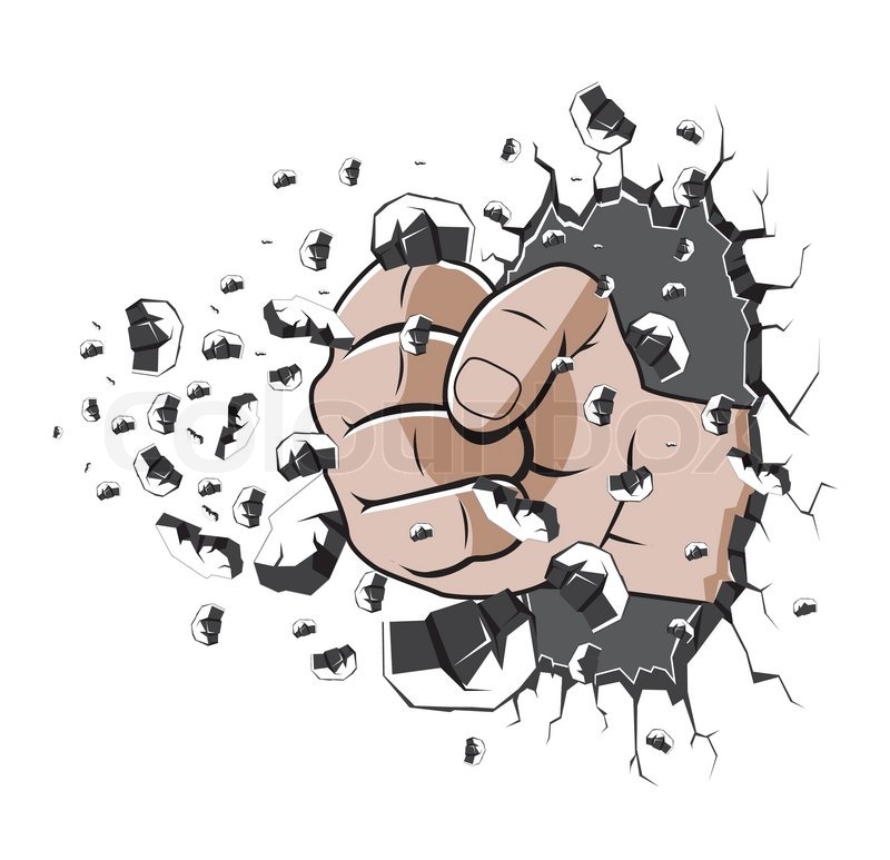 800x773 Hand Punch The Wall Stock Vector Colourbox