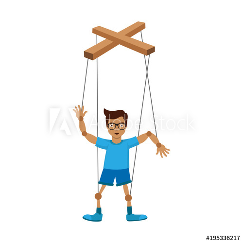 500x500 Hand With Puppet. Vector Illustration