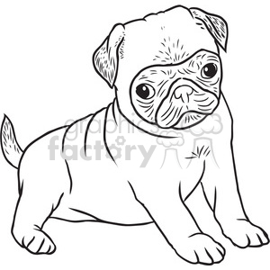 300x300 Royalty Free Pug Puppy Vector Rf Clip Art Images 397085 Vector