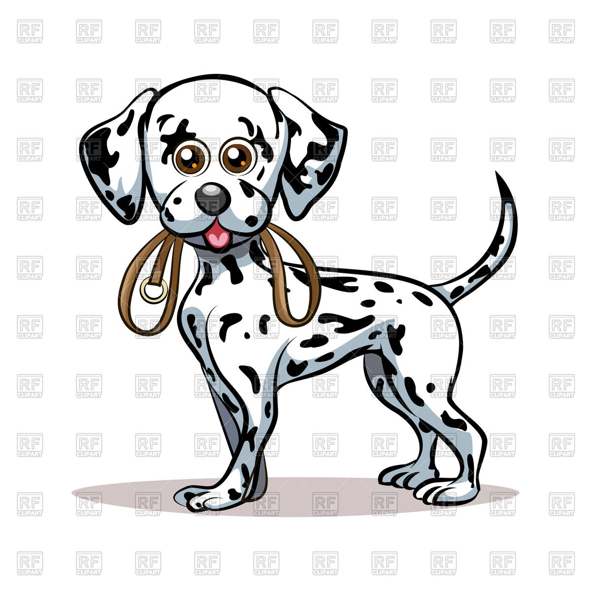1200x1200 Dalmatian Puppy Holding Leash In His Mouth Vector Image Vector