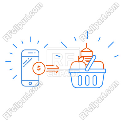 400x400 Smartphone And Shopping Basket, Products Purchase And Mobile