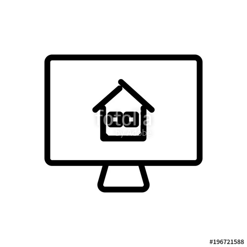 500x500 Buy Property Online Outlined Vector Icon. Outlined Symbol Of