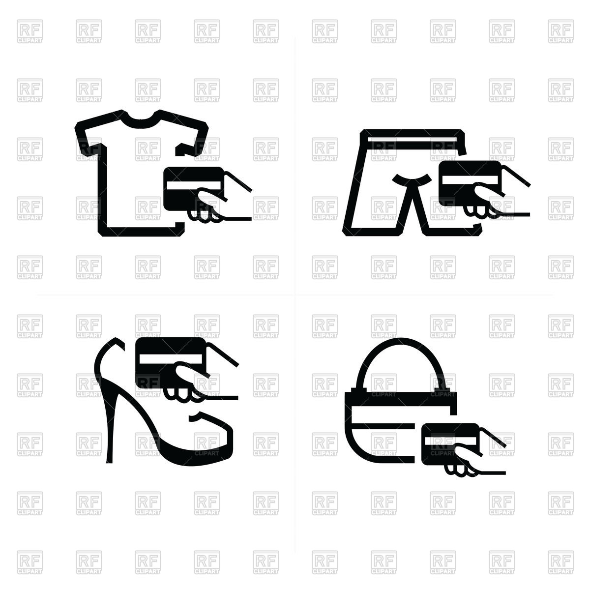 1200x1200 Credit Card Purchase Icons Set