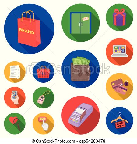 450x470 E Commerce, Purchase And Sale Flat Icons In Set Collection For