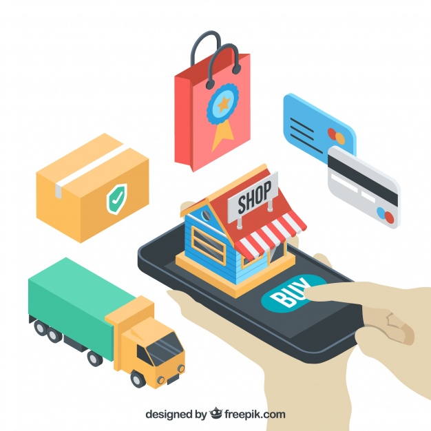 626x626 E Commerce Purchase In Isometric Style Vector Free Download