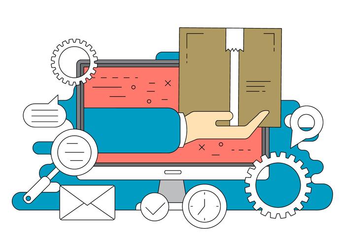 700x490 Online Purchase Vector Illustration