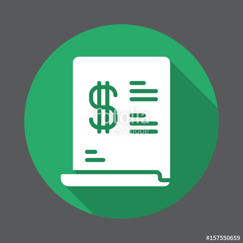 500x500 Purchase Order Flat Icon. Round Colorful Button, Circular Vector