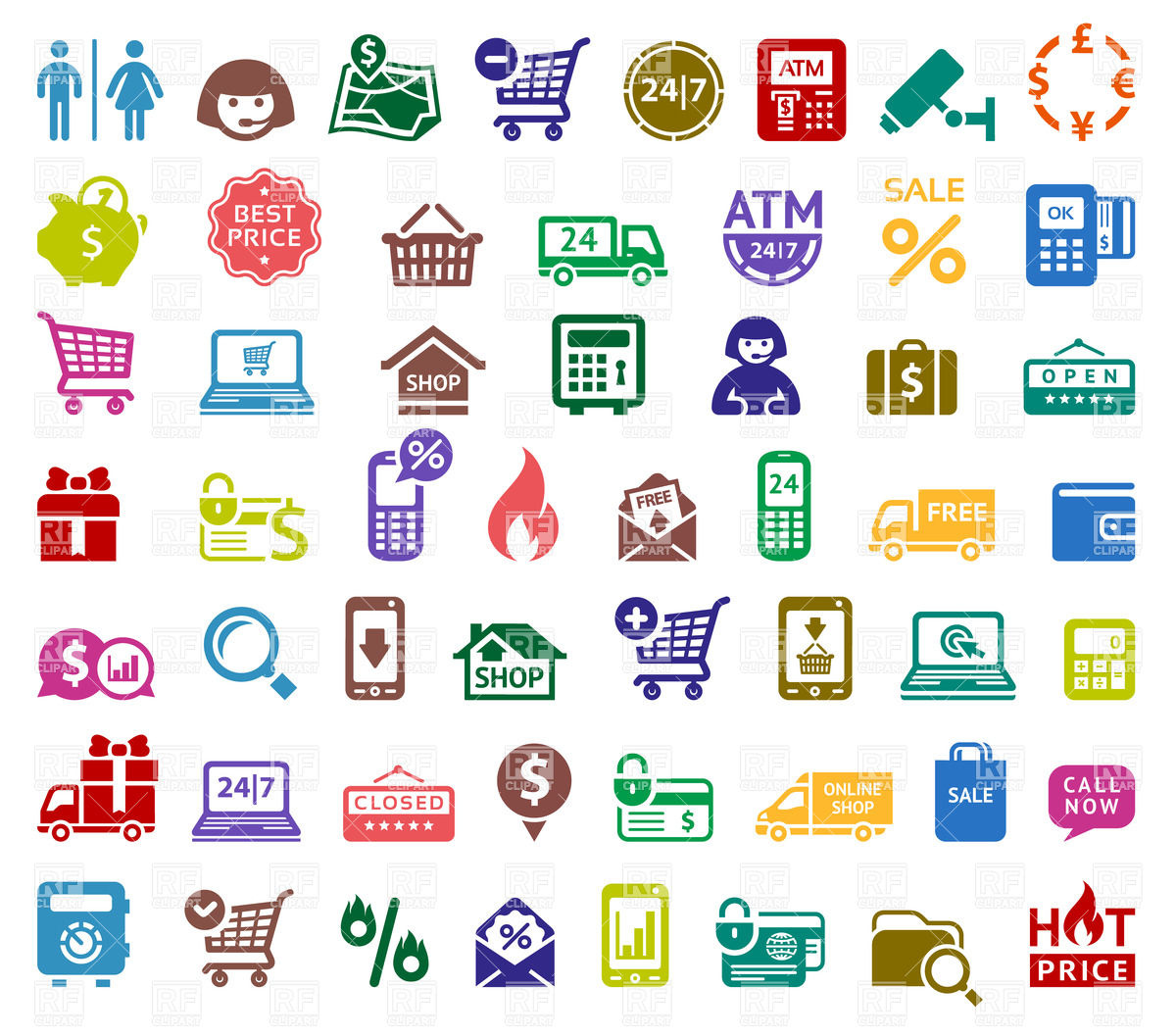 1200x1057 Shopping And Purchase Simple Icons Vector Image Vector Artwork
