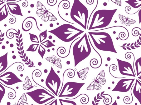 452x336 Purple Butterfly Flower Background Vector Material Free Vector