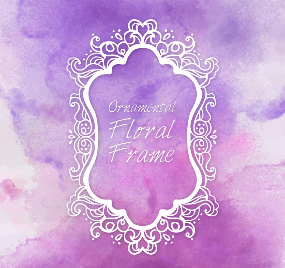 982x924 White Pattern Frame Purple Background Vector Free Vector Graphic