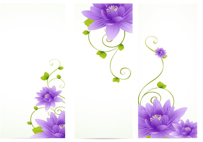 700x490 Purple Flower Banner Vector Pack