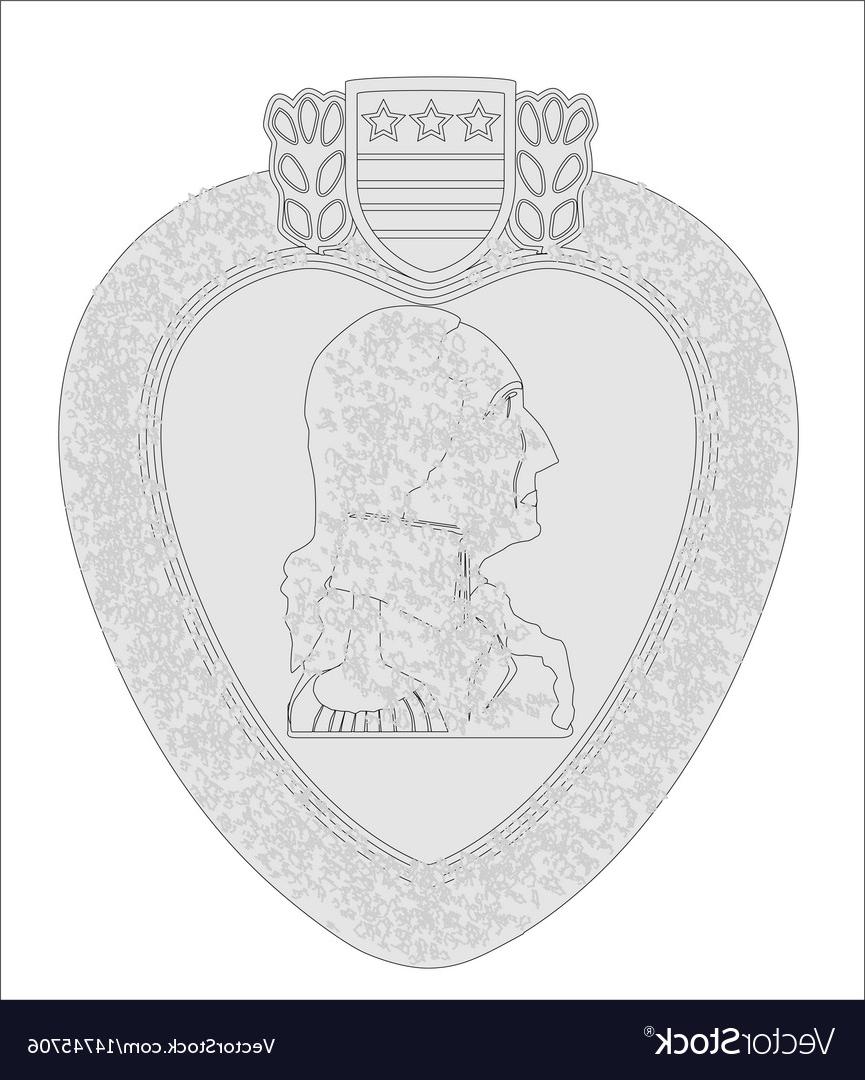 865x1080 Top Purple Heart Medal Outline Vector File Free