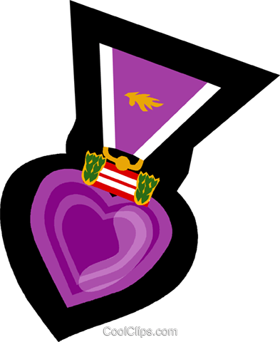 393x480 Purple Heart, War Medal Royalty Free Vector Clip Art Illustration
