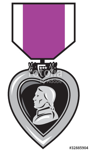 300x500 Purple Heart Military Medal Of Bravery Valor Stock Image And