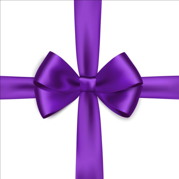 600x600 Purple Ribbon Bows Vector 01 Free Download