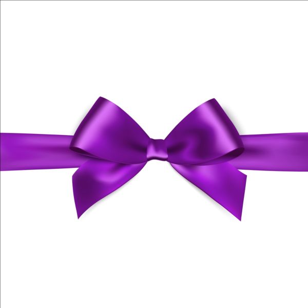 600x600 Purple Ribbon Bows Vector 02 Free Download
