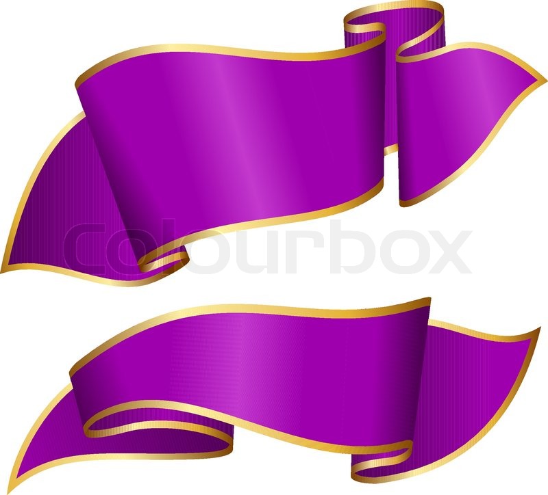 800x724 Purple Ribbon Collection Stock Vector Colourbox