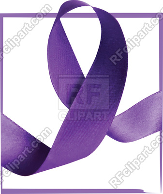 337x400 Purple Ribbon Over White Background Vector Image Vector Artwork