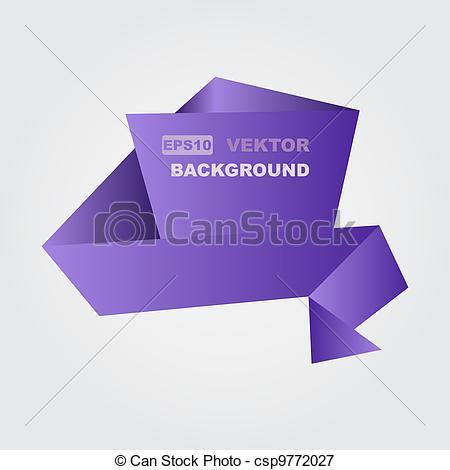 450x470 Ribbon. Purple Ribbon. Abstract Vector Background. .