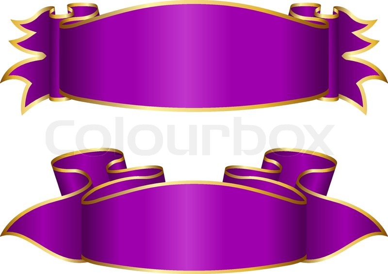 800x565 Violet Ribbon Collection Isolated On White Background Stock