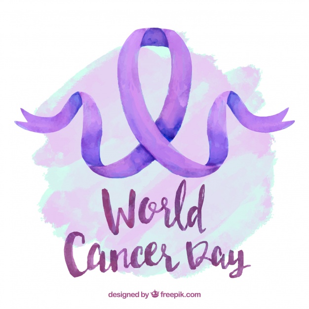 626x626 Watercolor Design For World Cancer Day With Purple Ribbon Vector