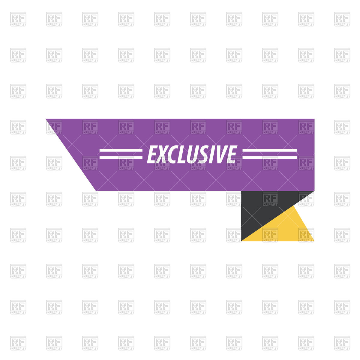 1200x1200 Exclusive Lettering On Purple Ribbon Vector Image Vector Artwork