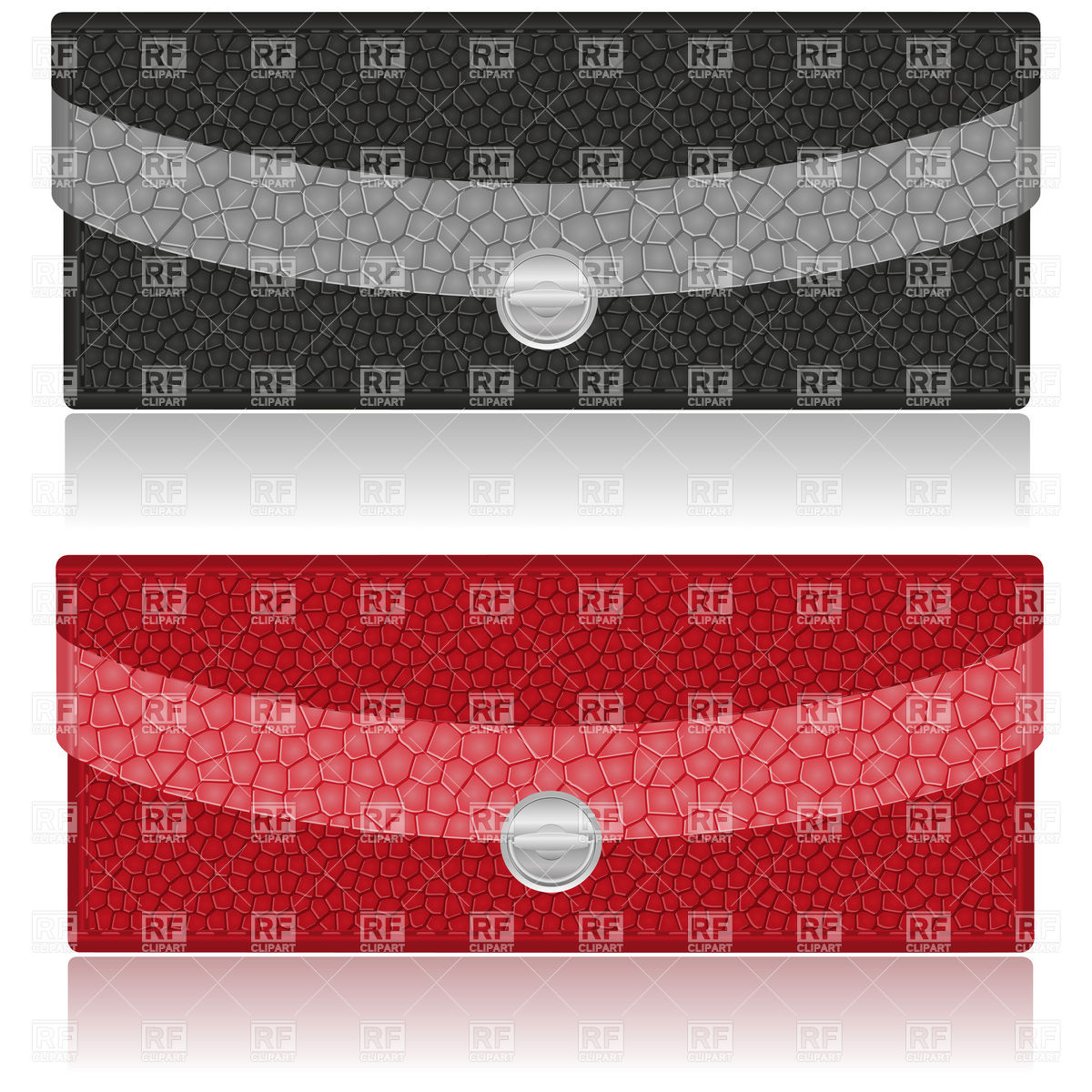 1200x1200 Black And Red Leather Purse Vector Image Vector Artwork Of