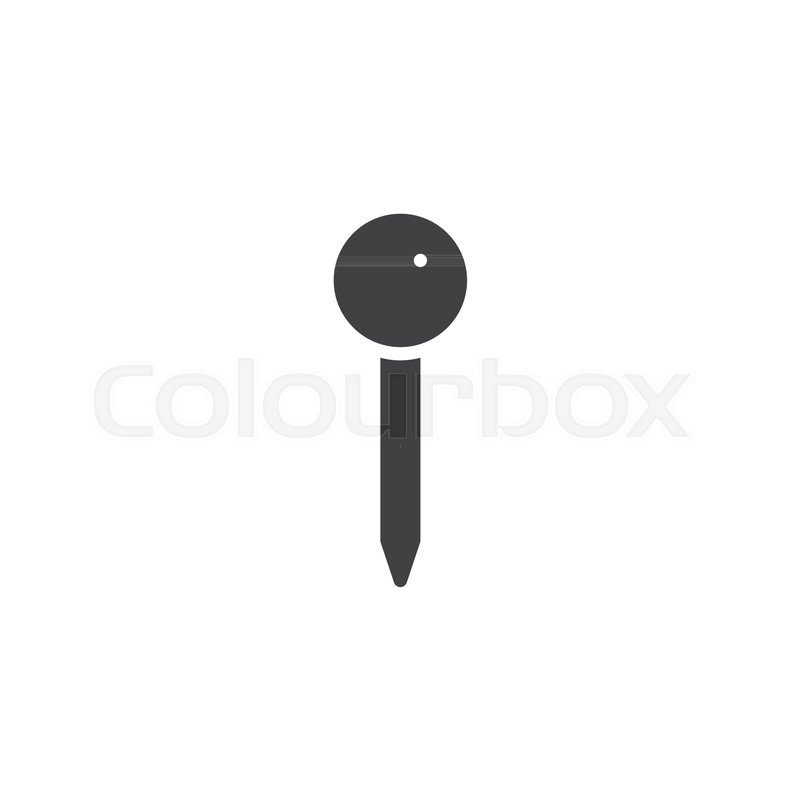 800x800 Push Pin Vector Icon. Filled Flat Sign For Mobile Concept And Web