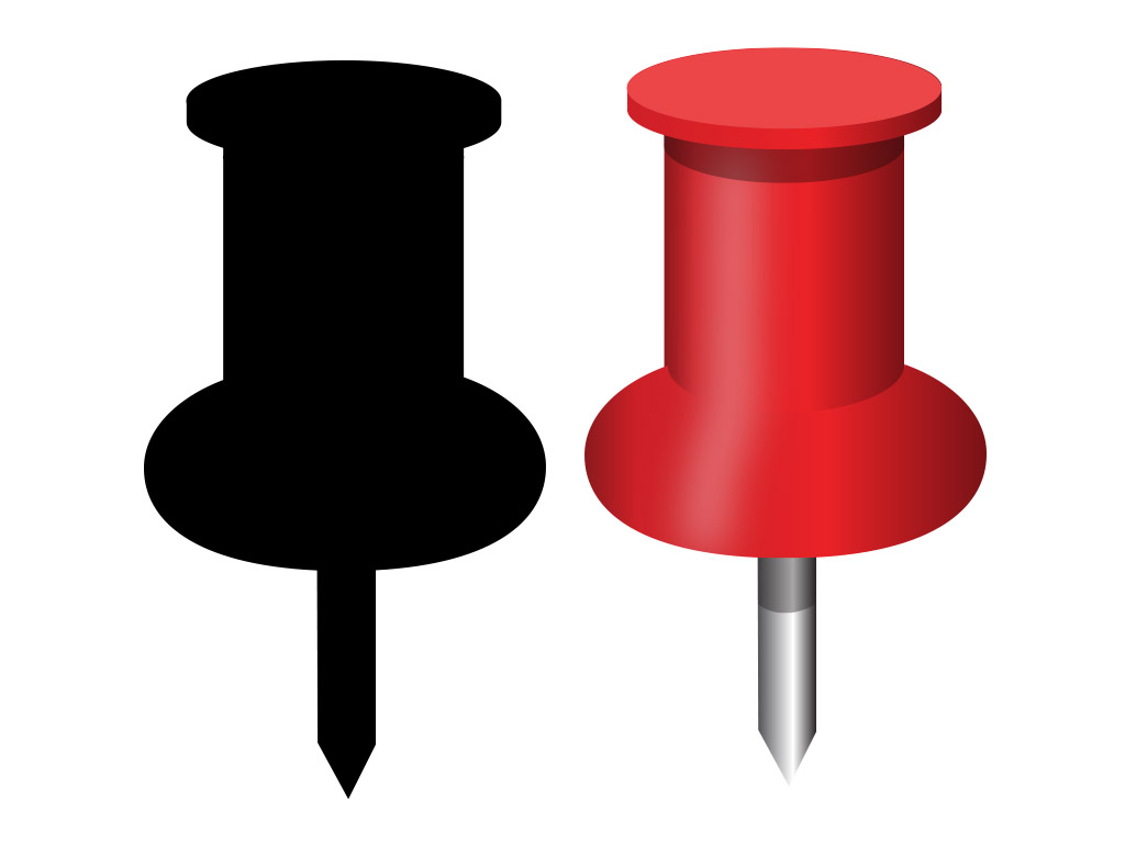 1024x768 Vector Push Pins Illustration Trashedgraphics